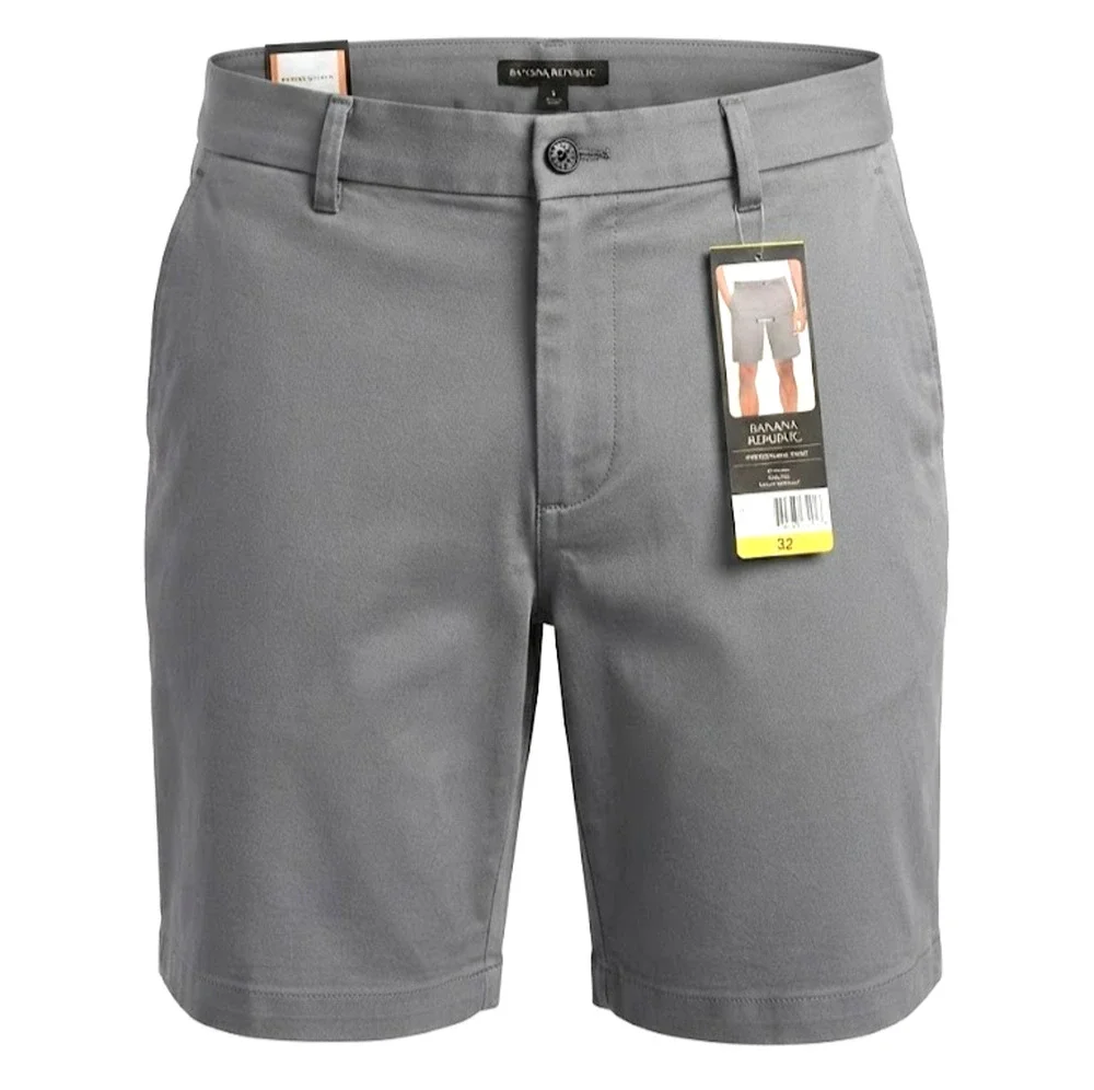 New Banana Republic Men’s Stretch Chino Shorts - Gray - Size 32 - 9
